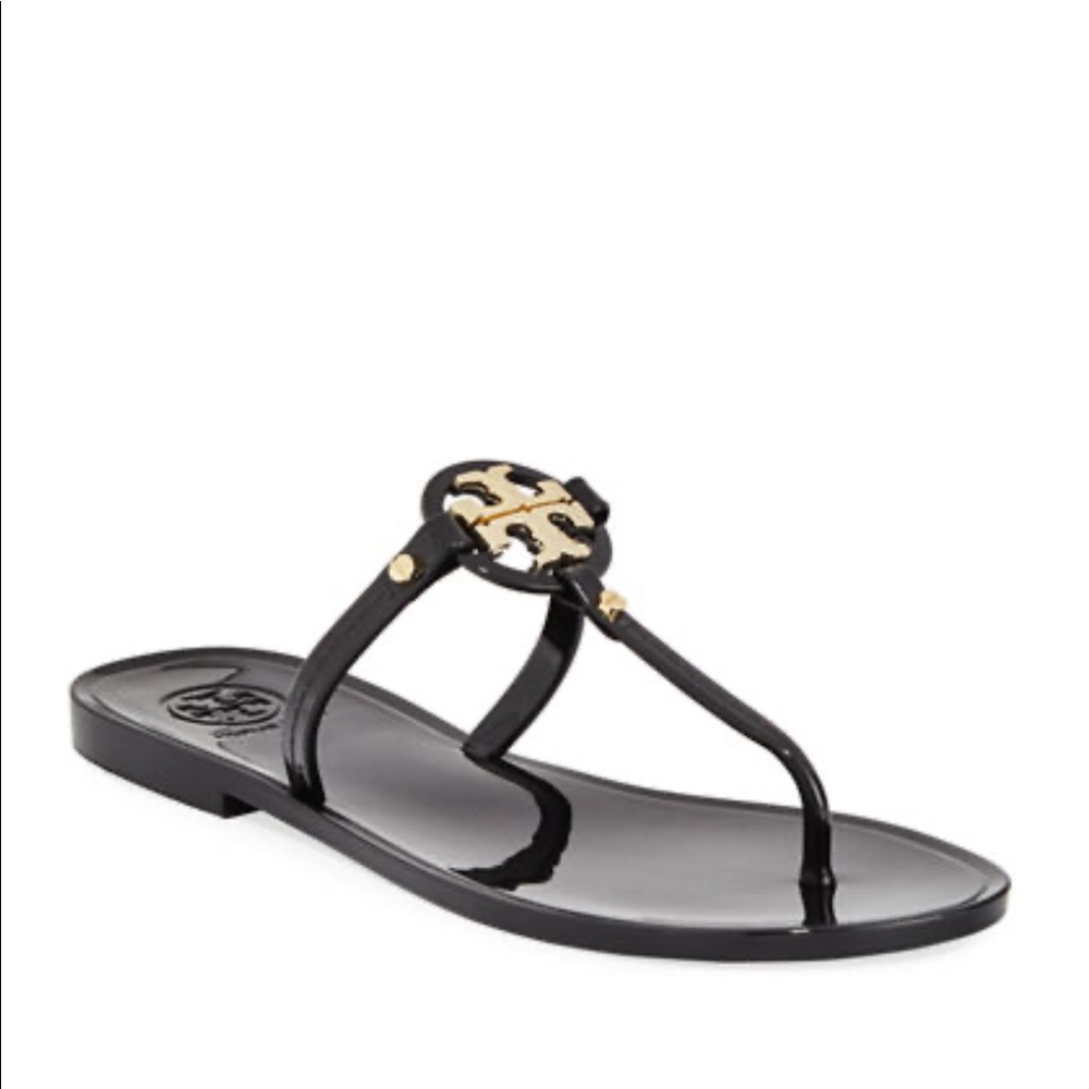 Tory Burch Mini Miller Jelly Flip Flops Black 9